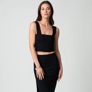 NWT - STILLWATER The Square Crop Tank - size SMALL - Black
